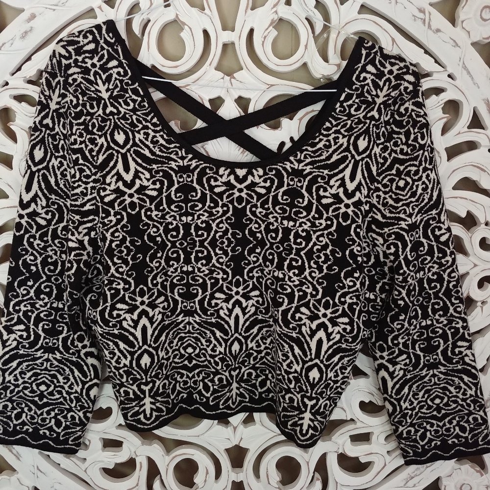 Cropped Open-Back Sweater